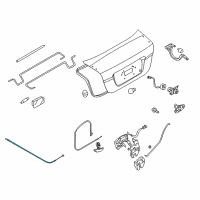 OEM 2008 Chevrolet Aveo Cable Asm, Rear Compartment Lid Latch Release Diagram - 96649295