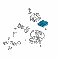 OEM 2011 Honda Insight Element Assembly, Air Cleaner Diagram - 17220-RBJ-000