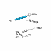 OEM 2000 Saturn LW2 Shield, Exhaust Pipe Center Diagram - 22668676