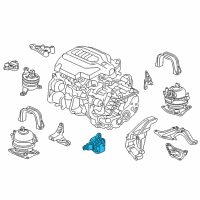 OEM Acura MDX Rubber Assembly, Transmission Mounting Diagram - 50850-TRX-A01