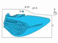 OEM 2022 Acura TLX Taillight Assembly, Passenger Side Diagram - 33500-TGV-A12