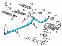 OEM 2021 Chevrolet Silverado 1500 Muffler & Pipe Diagram - 84495630