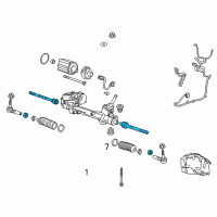 OEM 2011 Chevrolet Volt Inner Tie Rod Diagram - 13286687