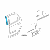 OEM Pontiac Applique Asm-Rear Side Door Window Frame Front *Marked Print Diagram - 10322165