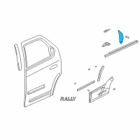 OEM 2004 Pontiac Aztek Applique Asm-Rear Side Door Window Frame Rear Lower Diagram - 10322168