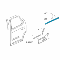 OEM 2002 Pontiac Aztek Sealing Strip Asm-Rear Side Door Window Outer Diagram - 10316097