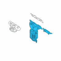 OEM 2007 Hyundai Entourage Exhaust Manifold Catalytic Assembly, Left Diagram - 28510-3C370