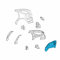 OEM 1999 Ford Taurus Inner Wheelhouse Diagram - F6DZ-7427886-A