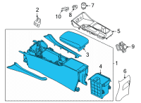 OEM 2021 Nissan Sentra Box Assy-Console, Center Diagram - 96910-6LB1A