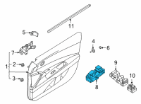 OEM 2021 Hyundai Elantra Unit Assembly-Power Window Sub Diagram - 93581-AB100-4X