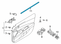 OEM 2022 Hyundai Elantra W/STRIP-FR Dr Belt I/S LH Diagram - 82230-AB000