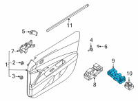 OEM 2022 Hyundai Elantra Unit Assembly-Power Window Main Diagram - 93571-AB200-4X