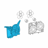 OEM Cadillac STS Shroud, Engine Coolant Auxiliary Fan Diagram - 25728389