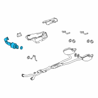 OEM 2010 Cadillac CTS 3-Way Catalytic Convertor (W/ Exhaust Rear Manifold Pipe) Diagram - 25799335
