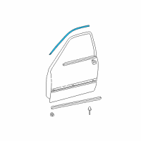 OEM Lexus ES300 Moulding, Front Door Window Frame, Upper RH Diagram - 75753-33040