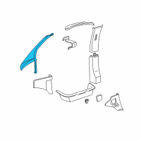 OEM 2000 Chevrolet Express 3500 Molding Asm-Windshield Garnish *Vy Dark Pewter Diagram - 15033198
