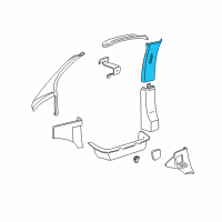 OEM 2000 Chevrolet Express 3500 Molding Asm-Center Pillar Upper Garnish *Vy Dark Pewter Diagram - 15075427