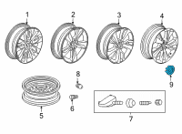 OEM 2013 Honda Accord Cap Assembly, Aluminum Wheel Center Diagram - 44732-T2A-A31