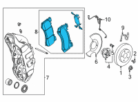 OEM 2022 Cadillac XT6 Brake Pads Diagram - 85153956