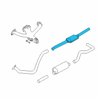 OEM Dodge Dakota Catalytic Converter & Pipe Diagram - 52021069AB