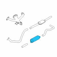 OEM 1998 Dodge Dakota Exhaust Resonator Diagram - 52022122