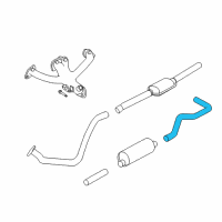 OEM 1997 Dodge Dakota Exhaust Tail Pipe Diagram - 52022001AB