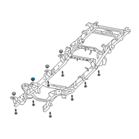 OEM 2020 Ram 2500 Body Hold Down Diagram - 68349244AD