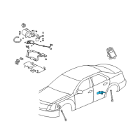 OEM 2008 Cadillac SRX Sensor, Electronic Suspension Rear Position Diagram - 88957145