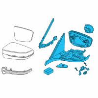 OEM 2022 BMW 740i Heated Outside Mirror, Memory Bus, Left Diagram - 51-16-7-437-153