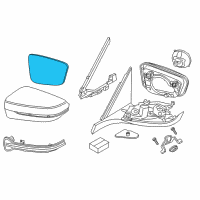 OEM 2018 BMW 740i xDrive Mirror Glas, Convex, Right Diagram - 51-16-7-407-160