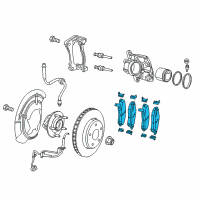 OEM Jeep Compass Front Disc Brake Pad Kit Diagram - 68379582AB