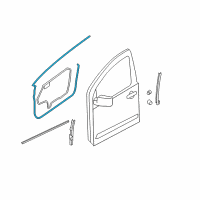 OEM 2008 Nissan Frontier WEATHERSTRIP Front Door RH Diagram - 80830-EA00B