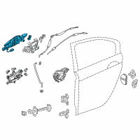 OEM 2015 Acura RLX Handle Assembly, Right Rear Door (Outer) (Gilded Pewter Metallic) (Smart) Diagram - 72640-TY2-H01ZA