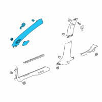 OEM 2021 Chevrolet Malibu Weatherstrip Pillar Trim Diagram - 84287930