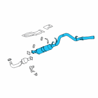 OEM GMC Sierra 2500 HD Muffler & Pipe Diagram - 23105744