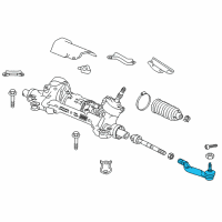 OEM 2019 Honda Accord End, Driver Side Tie Rod Diagram - 53560-TVA-A03