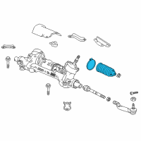 OEM Honda Accord Dust Seal Set, Tie Rod Diagram - 53429-TVA-A01