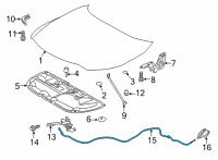 OEM Toyota Venza Release Cable Diagram - 53630-48130