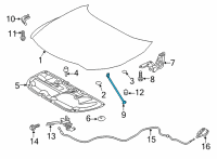 OEM 2022 Toyota Venza Support Rod Diagram - 53440-48050