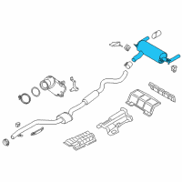 OEM 2018 BMW M240i xDrive Stock Rear Muffler Exhaust Diagram - 18-30-8-638-780