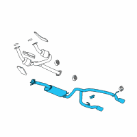 OEM 2006 Chevrolet SSR Exhaust Muffler Assembly (W/ Resonator, Exhaust & Tail Pipe Diagram - 15220678