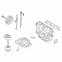 OEM Hyundai Veloster N Oil Level Gauge Rod Assembly Diagram - 26611-2GPA0