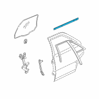 OEM 2001 Cadillac Seville Sealing Strip-Rear Side Door Window Inner Diagram - 25701234