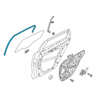 OEM 2019 Kia Cadenza Run-Rear Door Window Glass Diagram - 83530F6000