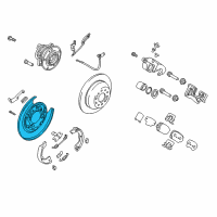 OEM Hyundai Santa Fe Sport Plate Assembly-Rear Brake Back, LH Diagram - 58251-2W000