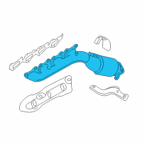 OEM Hyundai Equus Exhaust Manifold Catalytic Assembly, Right Diagram - 28510-3F460
