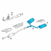 OEM 2017 Honda Accord Muffler, Exhuast Diagram - 18307-T3M-A03