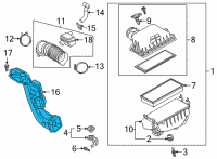 OEM Toyota RAV4 Prime Air Inlet Duct Diagram - 17750-F0080