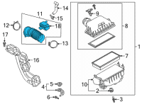 OEM 2022 Lexus NX450h+ Hose Assembly, Air Clean Diagram - 17880-25040