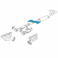OEM 2001 Ford E-150 Econoline Club Wagon Muffler Bracket Diagram - 3C2Z-5A242-CA